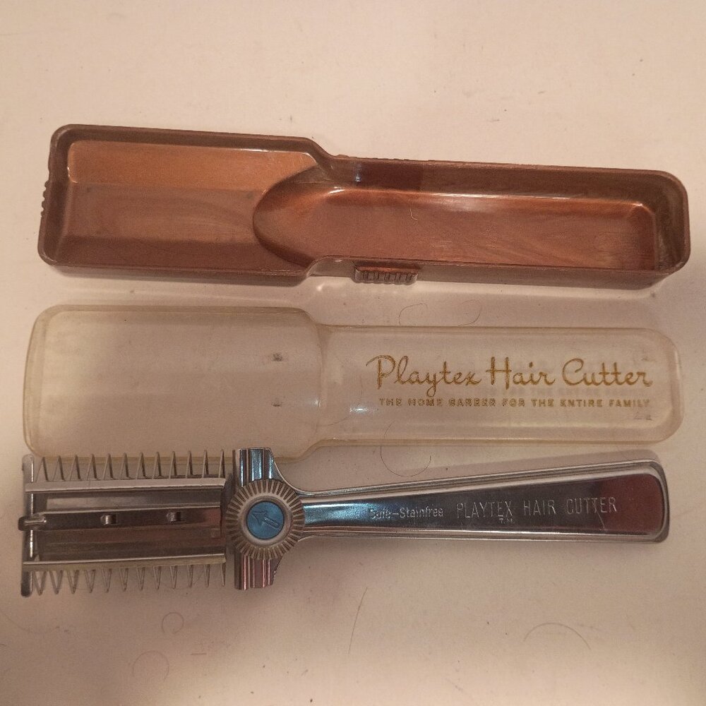 1950s PLAYTEX Hair Cutter "Home Barber for the Entire Family"--Stainless w Case
